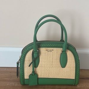 New Kate Spade Green and Cream Women's Bag